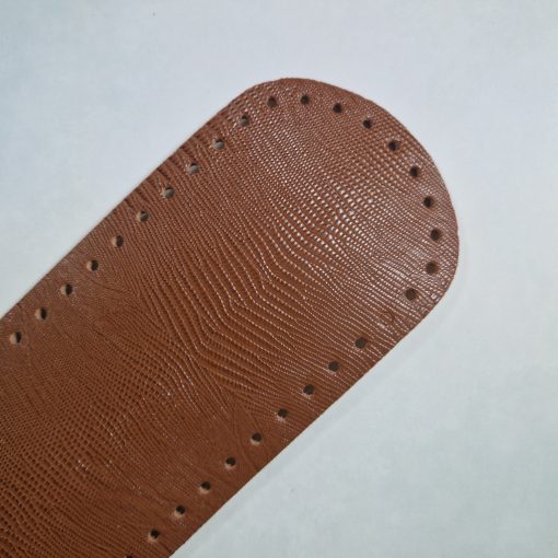 Barna mintás ekobőr táskaalj - horgolható