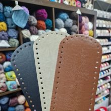 Barna mintás ekobőr táskaalj - horgolható