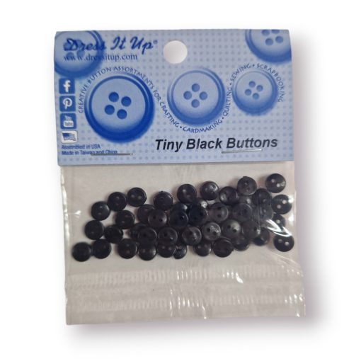 Dress it up! gomb - Tiny Black Button - Mini fekete gomb