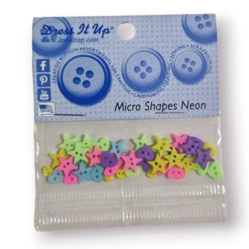 Dress it up! gomb - Micro Shapes Neon - Vegyes gomb csomag