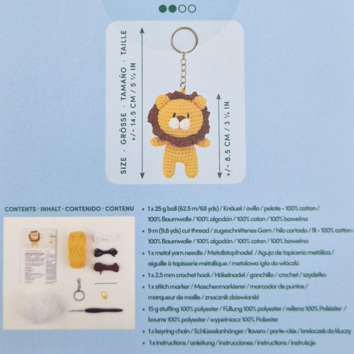 Anchor - Levi the lion - Amigurumi kulcstartó egységcsomag eszközökkel