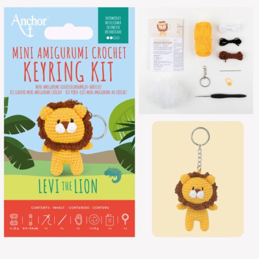 Anchor - Levi the lion - Amigurumi kulcstartó egységcsomag eszközökkel
