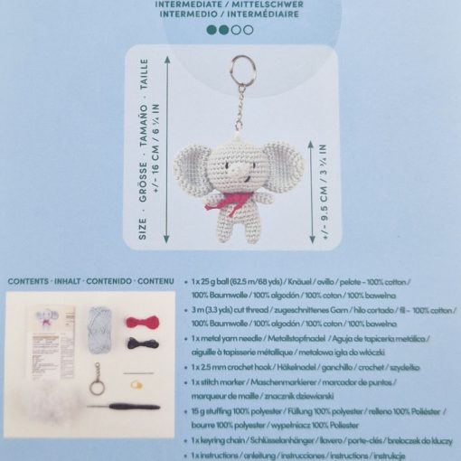 Anchor - Eli the elephant - Amigurumi kulcstartó egységcsomag eszközökkel