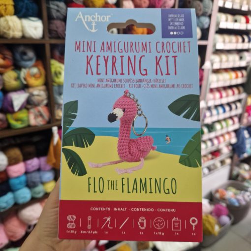 Anchor - Flo the flamingo - Amigurumi kulcstartó egységcsomag eszközökkel