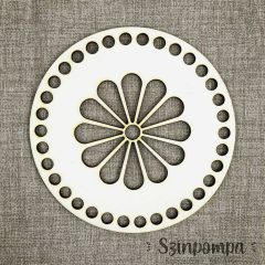   Horgolható kerek alap, virág motívummal - 150 mm (átmérő)