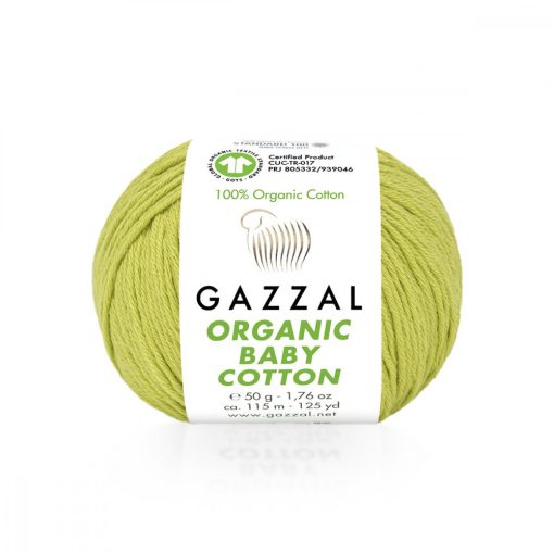 Gazzal Organic baby cotton - sárgászöld