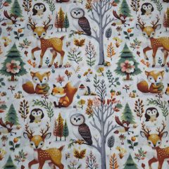 Mintás textil - Erdei állatok