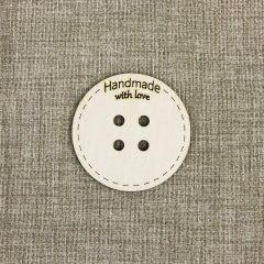 Handmade feliratú nagy gomb