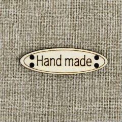 Handmade feliratú ovális gomb