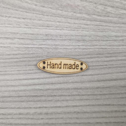Handmade feliratú ovális gomb