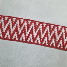 Heveder 3,8 cm-es - kétoldalas piros mintás