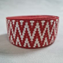 Heveder 3,8 cm-es - kétoldalas piros mintás