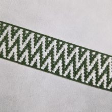 Heveder 3,8 cm-es - kétoldalas zöld mintás