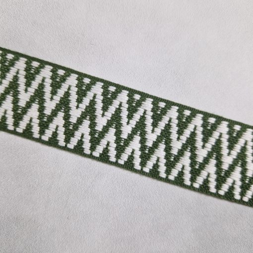 Heveder 3,8 cm-es - kétoldalas zöld mintás
