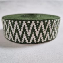 Heveder 3,8 cm-es - kétoldalas zöld mintás