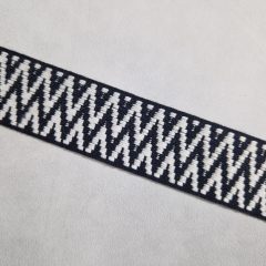 Heveder 3,8 cm-es - kétoldalas fekete mintás