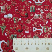 Karácsonyi textil - piros mintás
