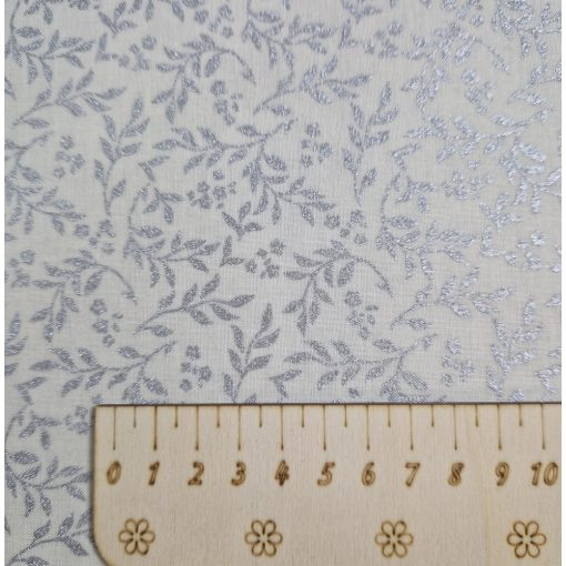 Karácsonyi textil - ezüst leveles