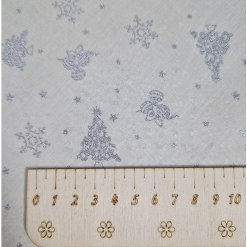 Karácsonyi textil - ezüst karácsonyfás