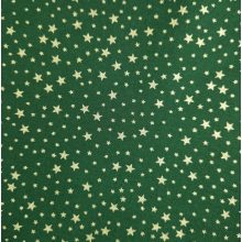 Karácsonyi textil - zöld és arany csillagos