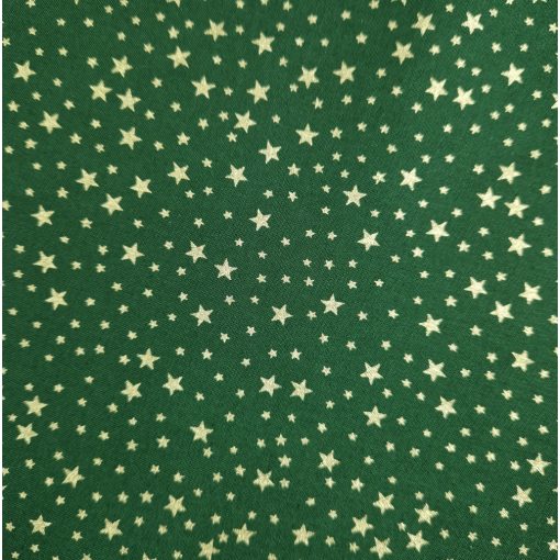 Karácsonyi textil - zöld és arany csillagos