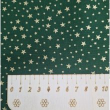 Karácsonyi textil - zöld és arany csillagos