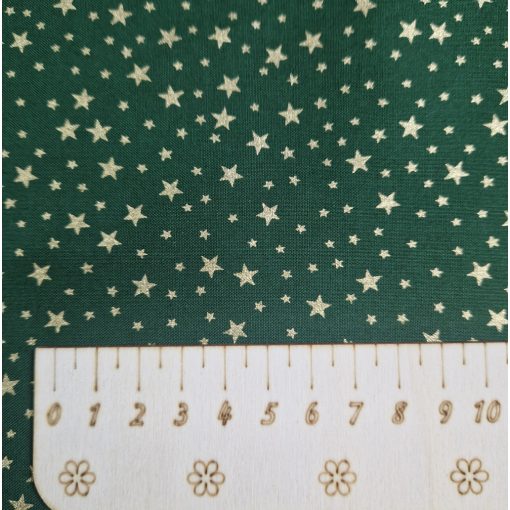 Karácsonyi textil - zöld és arany csillagos