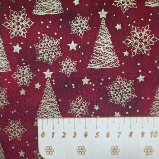 Karácsonyi textil - piros karácsonyfás