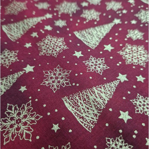 Karácsonyi textil - piros karácsonyfás