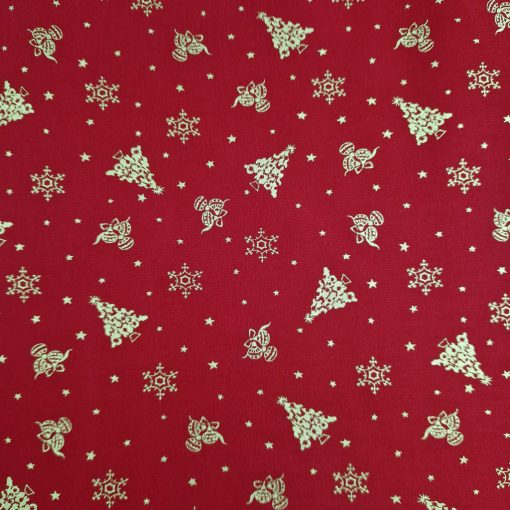 Karácsonyi textil - Piros mintás