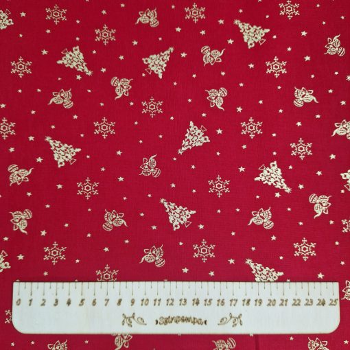 Karácsonyi textil - Piros mintás