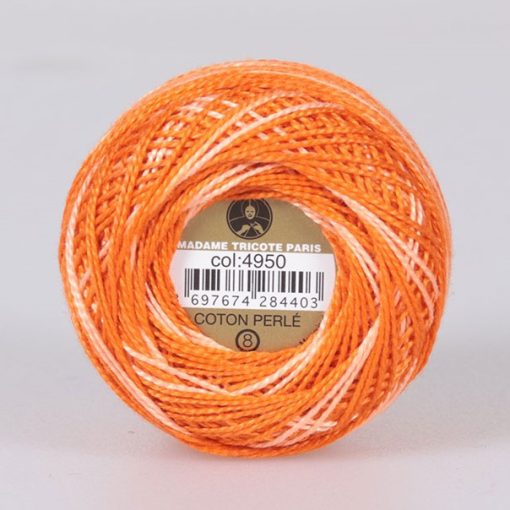 Madame Tricote Paris - Coton Perlé 8 - Narancs színátmenetes - 4950