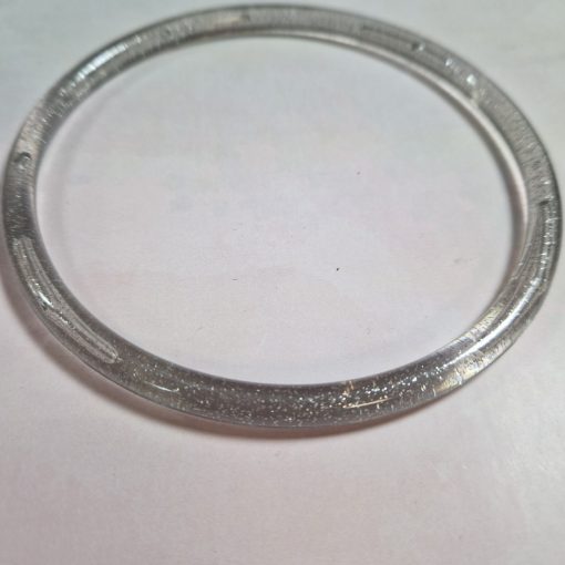 Műanyag karika - szürke glitteres - 13 cm