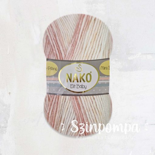 Nako Elit Baby Mini Batik - Antikrózsa-bézs-fehér