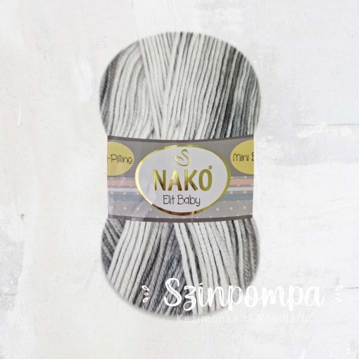 Nako Elit Baby Mini Batik - Szürke-fehér