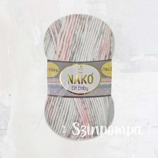 Nako Elit Baby Mini Batik - Fehér-szürke-rózsaszín