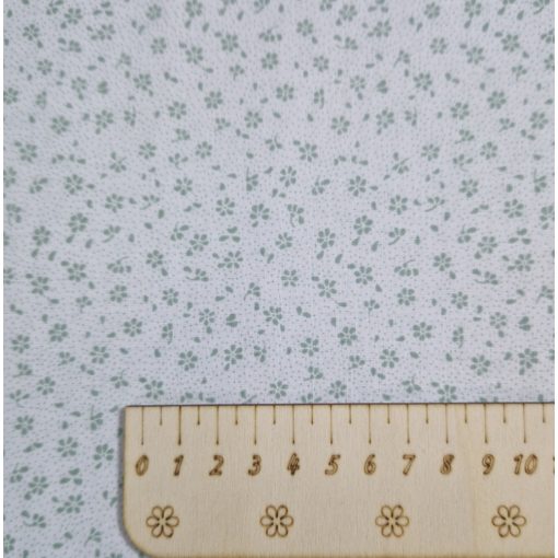 Virágos textil - Fehér és menta 
