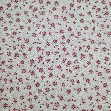 Virágos textil - Fehér és piros 