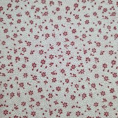 Virágos textil - Fehér és piros 