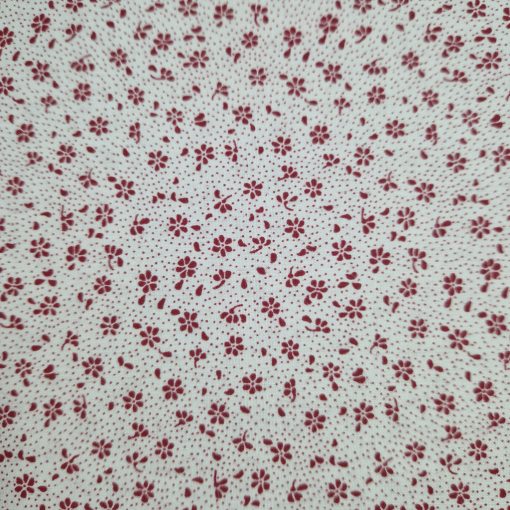 Virágos textil - Fehér és piros 