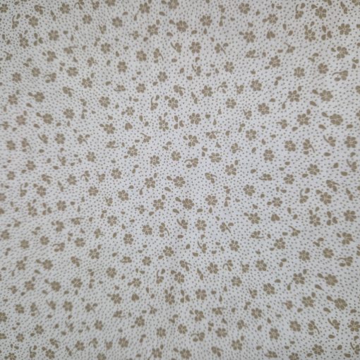 Virágos textil - Fehér és bézs