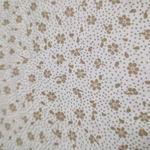 Virágos textil - Fehér és bézs