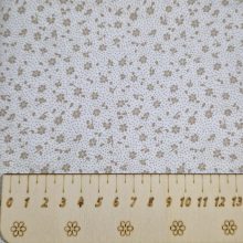 Virágos textil - Fehér és bézs