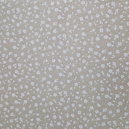 Virágos textil - Bézs és fehér