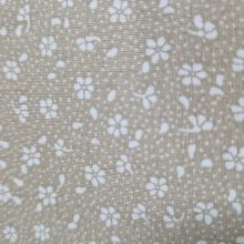 Virágos textil - Bézs és fehér