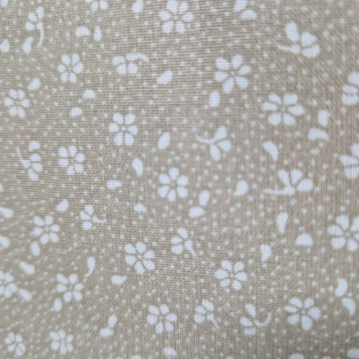 Virágos textil - Bézs és fehér