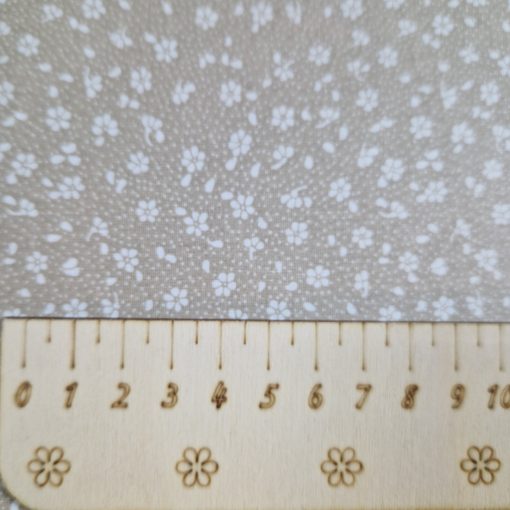 Virágos textil - Bézs és fehér