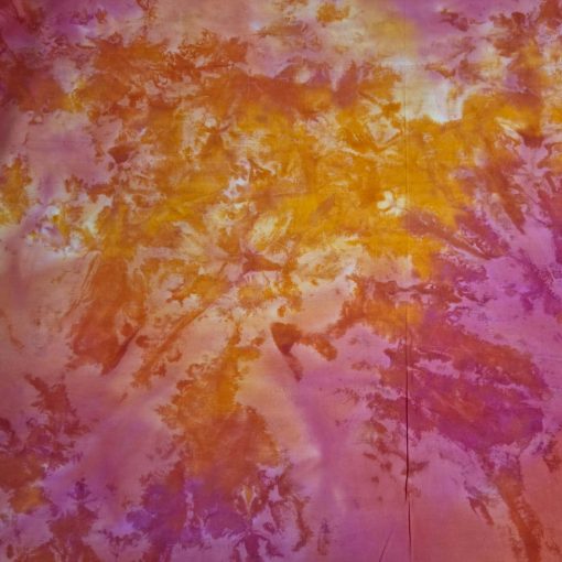 Batikolt narancs-pink textil