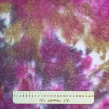 Batikolt lila-okker-pink textil