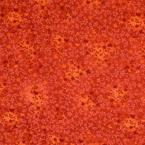Mintás, kapros textil - Narancs